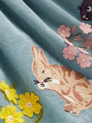 Boden Blue Cord Appliqué Pinafore Dress - Image 3 of 3