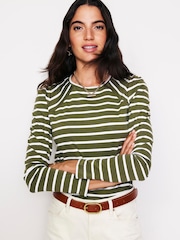 Boden Green Arabella Stripe Jersey 100% Cotton Top - Image 1 of 5