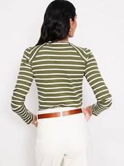 Boden Green Arabella Stripe Jersey 100% Cotton Top - Image 3 of 5