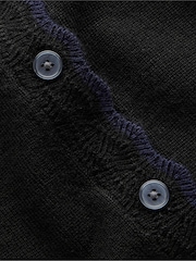 Boden Black Merino Scalloped Cardigan - Image 6 of 6