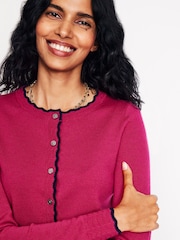 Boden Pink Merino Scalloped Cardigan - Image 2 of 6