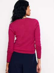 Boden Pink Merino Scalloped Cardigan - Image 3 of 6