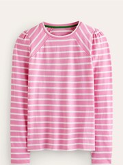 Boden Pink Arabella Stripe Jersey 100% Cotton Top - Image 5 of 5