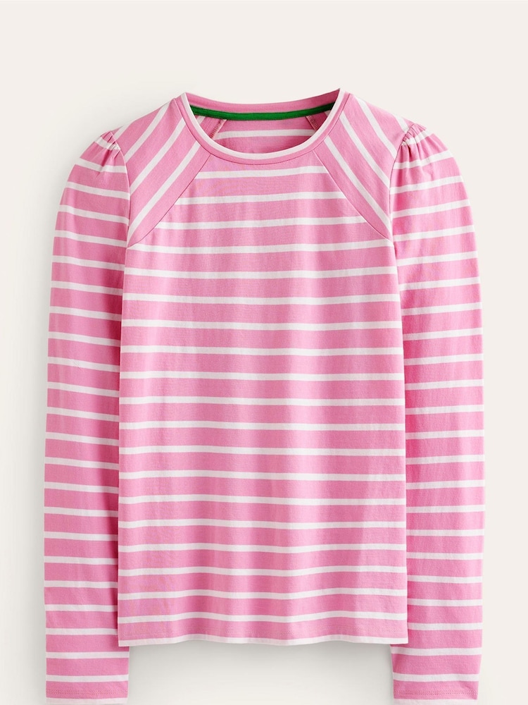 Boden Pink Arabella Stripe Jersey 100% Cotton Top - Image 5 of 5