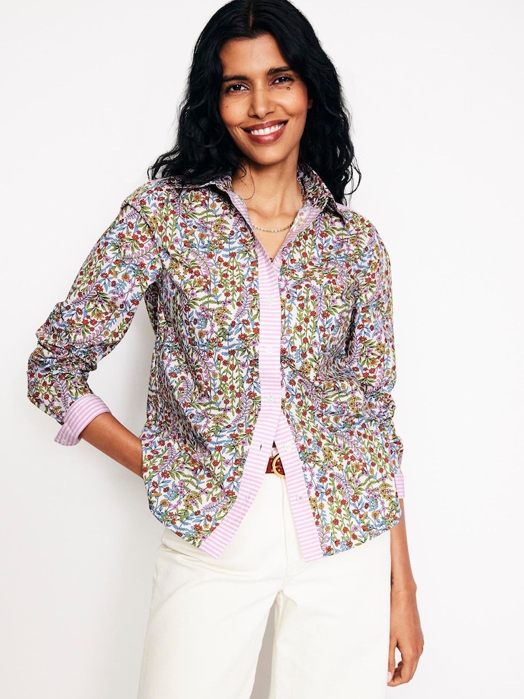 Boden Pink 100% Cotton Sienna Cotton Shirt - Image 1 of 5 Boden Pink 100% Cotton Sienna Cotton Shirt - Image 1 of 5