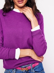 Boden Purple Eva Cashmere Crew Neck Jumper - Image 2 of 6
