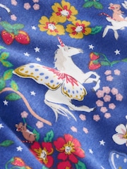 Boden Blue Unicorn Snug Glow-In-The-Dark 100% Cotton Pyjamas - Image 3 of 3