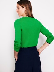 Boden Green Merino Scallop V-Neck Jumper - Image 3 of 5