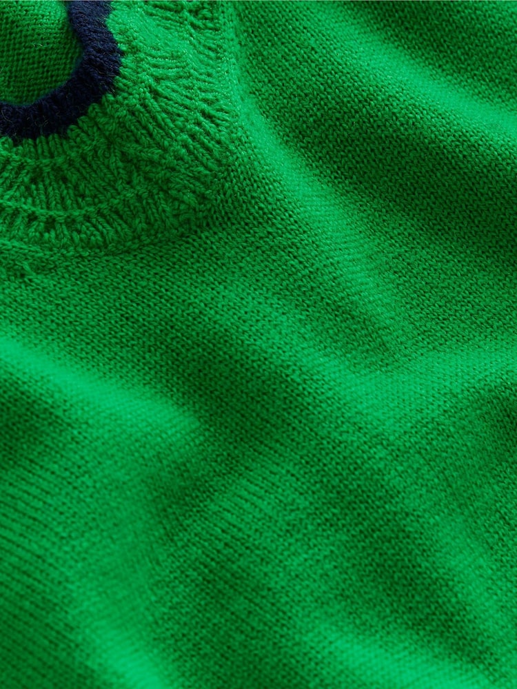 Boden Green Merino Scallop V-Neck Jumper - Image 5 of 5