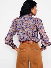 Boden Blue 100% Cotton Ruffled Cotton Blouse - Image 3 of 5