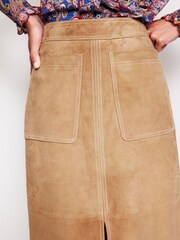Boden Brown Aline Suede Midi Skirt - Image 2 of 5