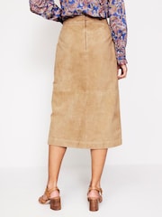 Boden Brown Aline Suede Midi Skirt - Image 3 of 5