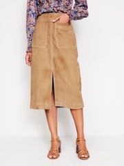 Boden Brown Aline Suede Midi Skirt - Image 4 of 5