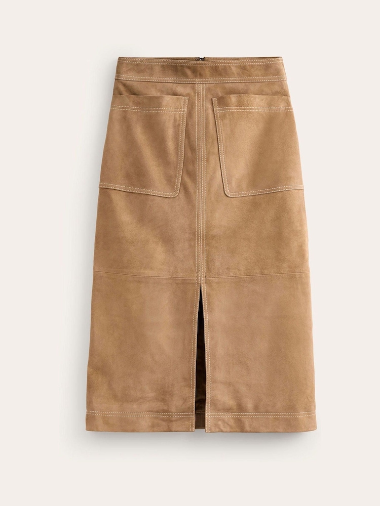 Boden Brown Aline Suede Midi Skirt - Image 5 of 5