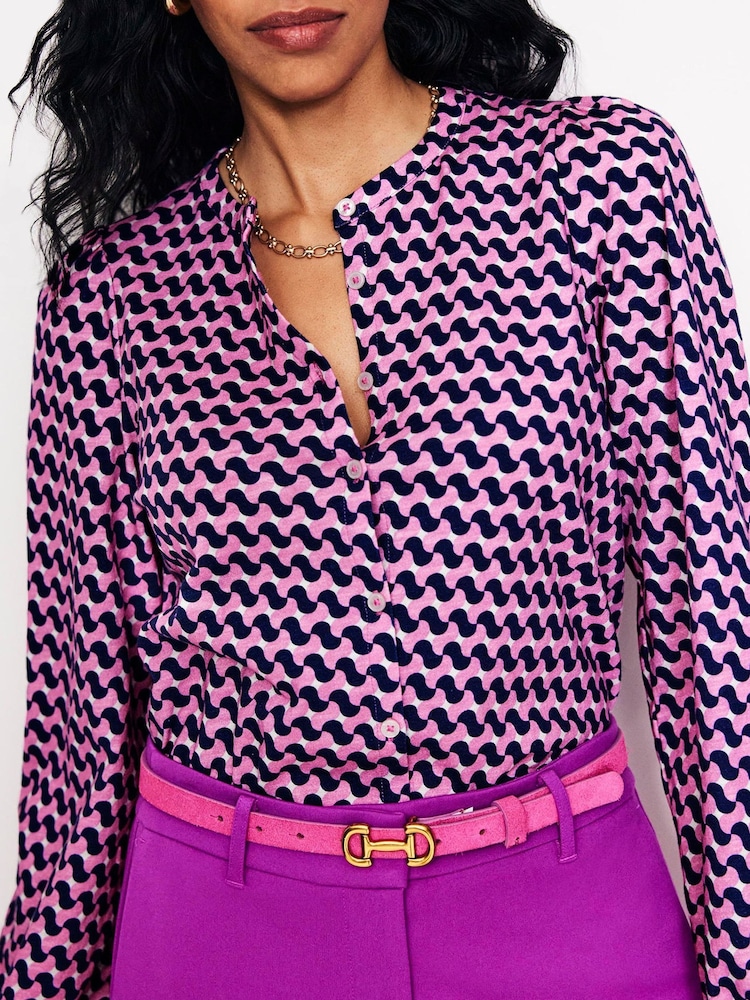 Boden Pink Marina Jersey 100% Cotton Shirt - Image 2 of 5 Boden Pink Marina Jersey 100% Cotton Shirt - Image 2 of 5