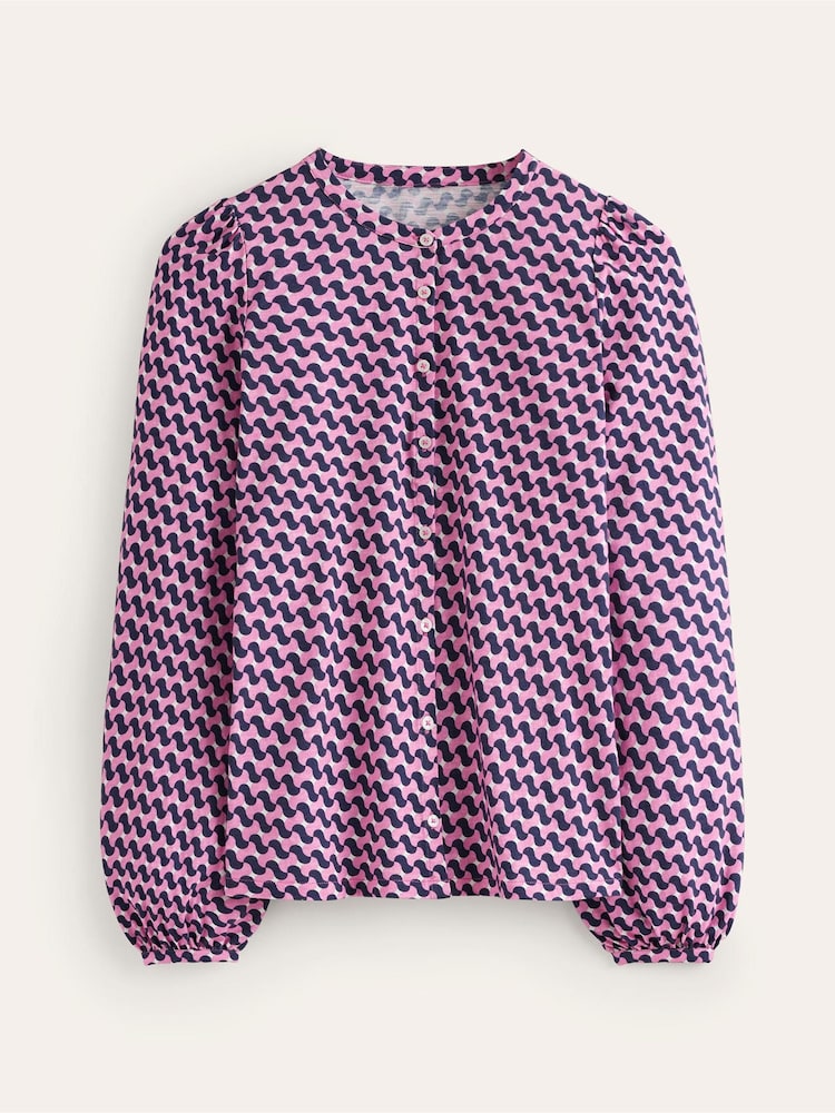 Boden Pink Marina Jersey 100% Cotton Shirt - Image 5 of 5