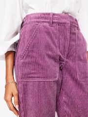 Boden Purple 100% Cotton Tapered Cord Cargo Trousers - Image 2 of 5