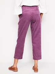 Boden Purple 100% Cotton Tapered Cord Cargo Trousers - Image 3 of 5