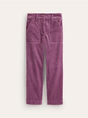 Boden Purple 100% Cotton Tapered Cord Cargo Trousers - Image 5 of 5
