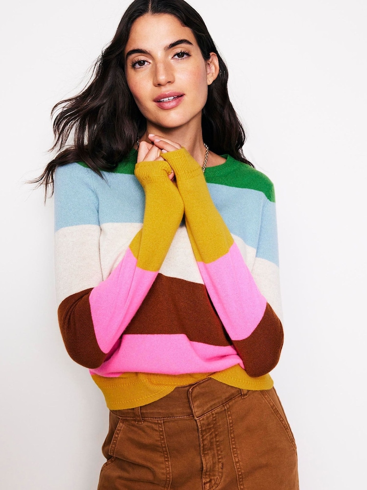 Boden Green Eva Cashmere Crew Neck Jumper - Image 1 of 6 Boden Green Eva Cashmere Crew Neck Jumper - Image 1 of 6