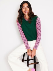 Boden Pink Supersoft Frill Detail Top - Image 1 of 5