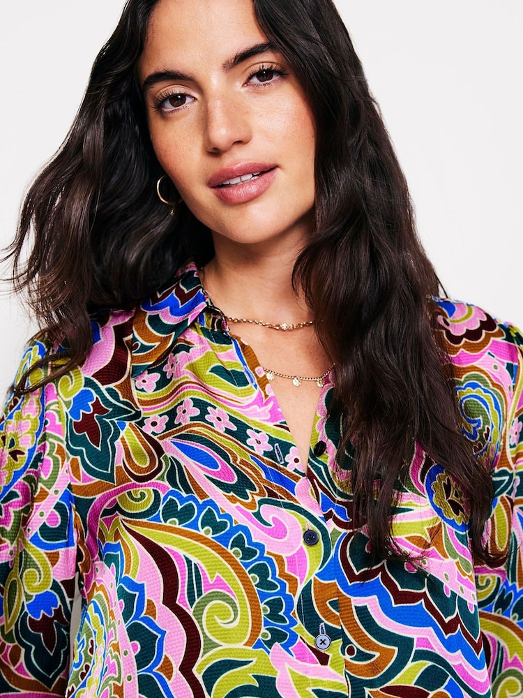 Boden Green Hammered Satin Shirt - Image 2 of 5