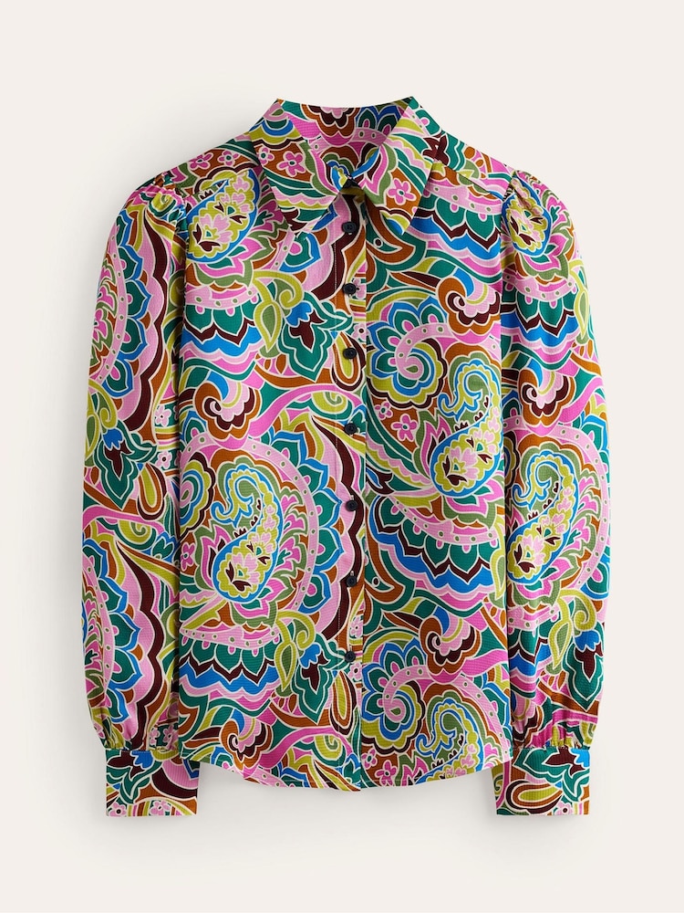 Boden Green Hammered Satin Shirt - Image 5 of 5