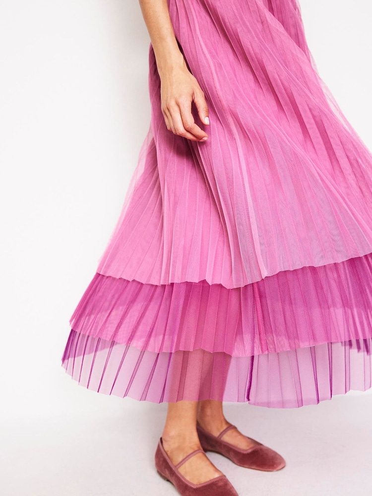 Boden Red Tulle Tiered Maxi Skirt - Image 2 of 5 Boden Red Tulle Tiered Maxi Skirt - Image 2 of 5