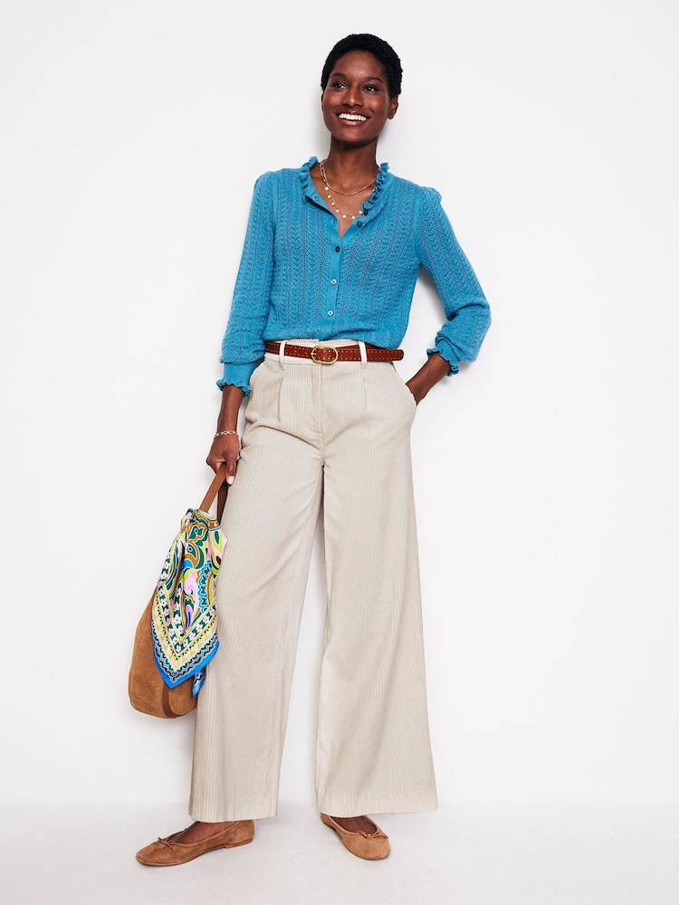 Boden White 100% Cotton Chiswick Cord Trousers - Image 1 of 5 Boden White 100% Cotton Chiswick Cord Trousers - Image 1 of 5
