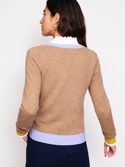 Boden Brown Eva Cashmere V-Neck Jumper - Image 3 of 6
