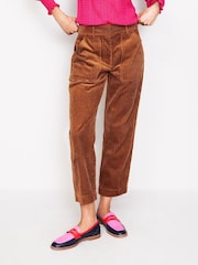 Boden Brown 100% Cotton Tapered Corduroy Cargo Trousers - Image 4 of 5