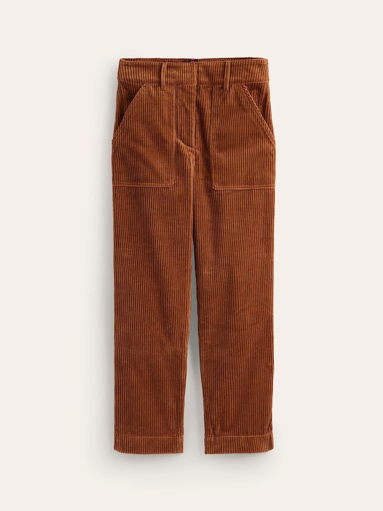 Boden Brown 100% Cotton Tapered Corduroy Cargo Trousers - Image 5 of 5