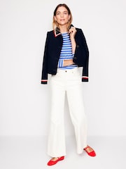 Boden Blue Arabella Stripe Jersey 100% Cotton Top - Image 3 of 5