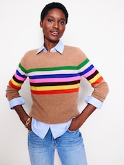 Boden Brown Eva Cashmere Crew Neck Jumper - Image 1 of 6