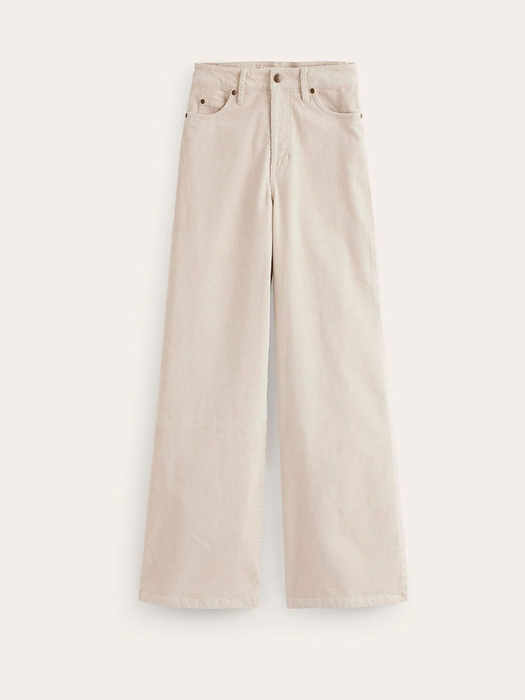 Boden White 5 Pocket Cord Wide Jeans - Image 6 of 6