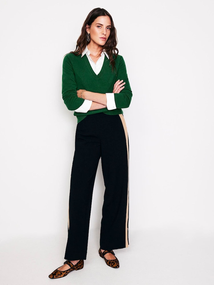 Boden Green Eva Cashmere V-Neck Jumper - Image 1 of 5 Boden Green Eva Cashmere V-Neck Jumper - Image 1 of 5