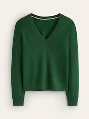 Boden Green Eva Cashmere V-Neck Jumper - Image 4 of 5
