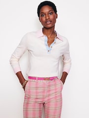 Boden Cream Merino Blend Henley Jumper - Image 1 of 6