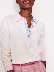 Boden Cream Merino Blend Henley Jumper - Image 2 of 6