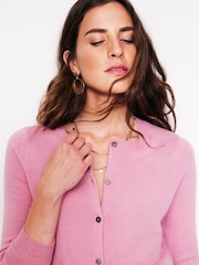 Boden Pink Eva Cashmere Crew Cardigan - Image 3 of 5