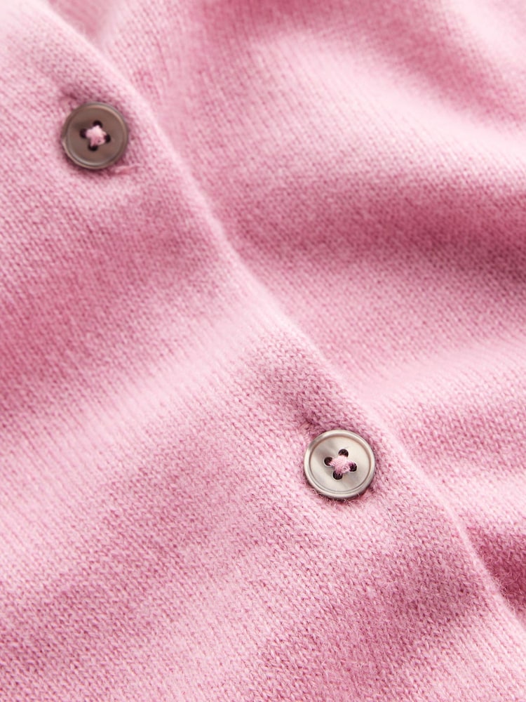 Boden Pink Eva Cashmere Crew Cardigan - Image 5 of 5