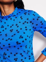 Boden Blue Supersoft Frill Detail Top - Image 2 of 5