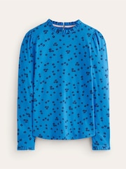 Boden Blue Supersoft Frill Detail Top - Image 5 of 5