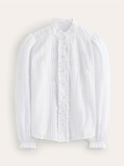 Boden White 100% Cotton Broderie Detail Blouse - Image 6 of 6