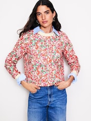 Boden Pink 100% Cotton Hannah Printed Sweatshirt - Image 1 of 5