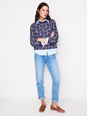 Boden Blue 100% Cotton Hannah Printed Sweatshirt - Image 4 of 5