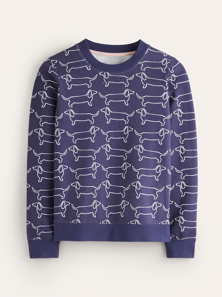 Boden Blue 100% Cotton Hannah Printed Sweatshirt - Image 5 of 5