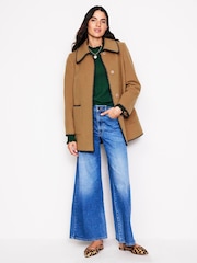 Boden Brown Blanket Stitch Car Coat - Image 1 of 5