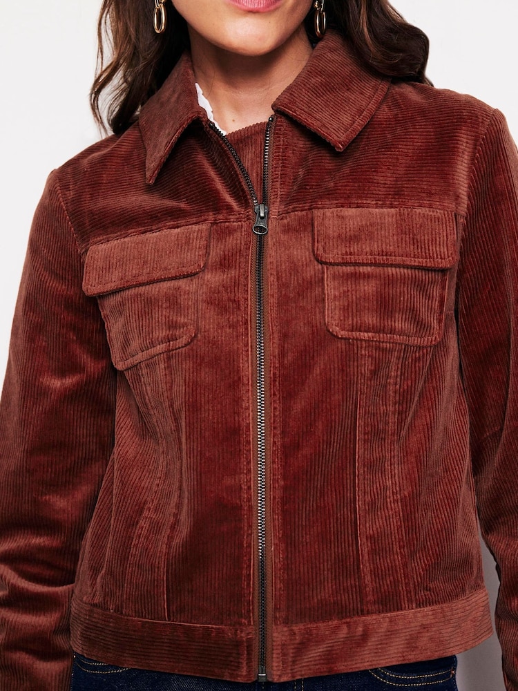 Boden Red Cord Zip Through Jacket - Image 2 of 5