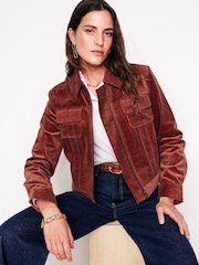 Boden Red Cord Zip Through Jacket - Image 4 of 5